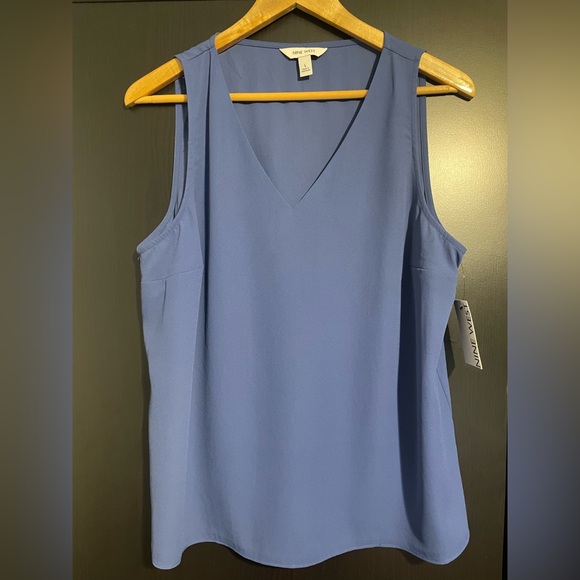 Nine West Tops - NWT - Nine West V-Neck Blue Sleeveless Top